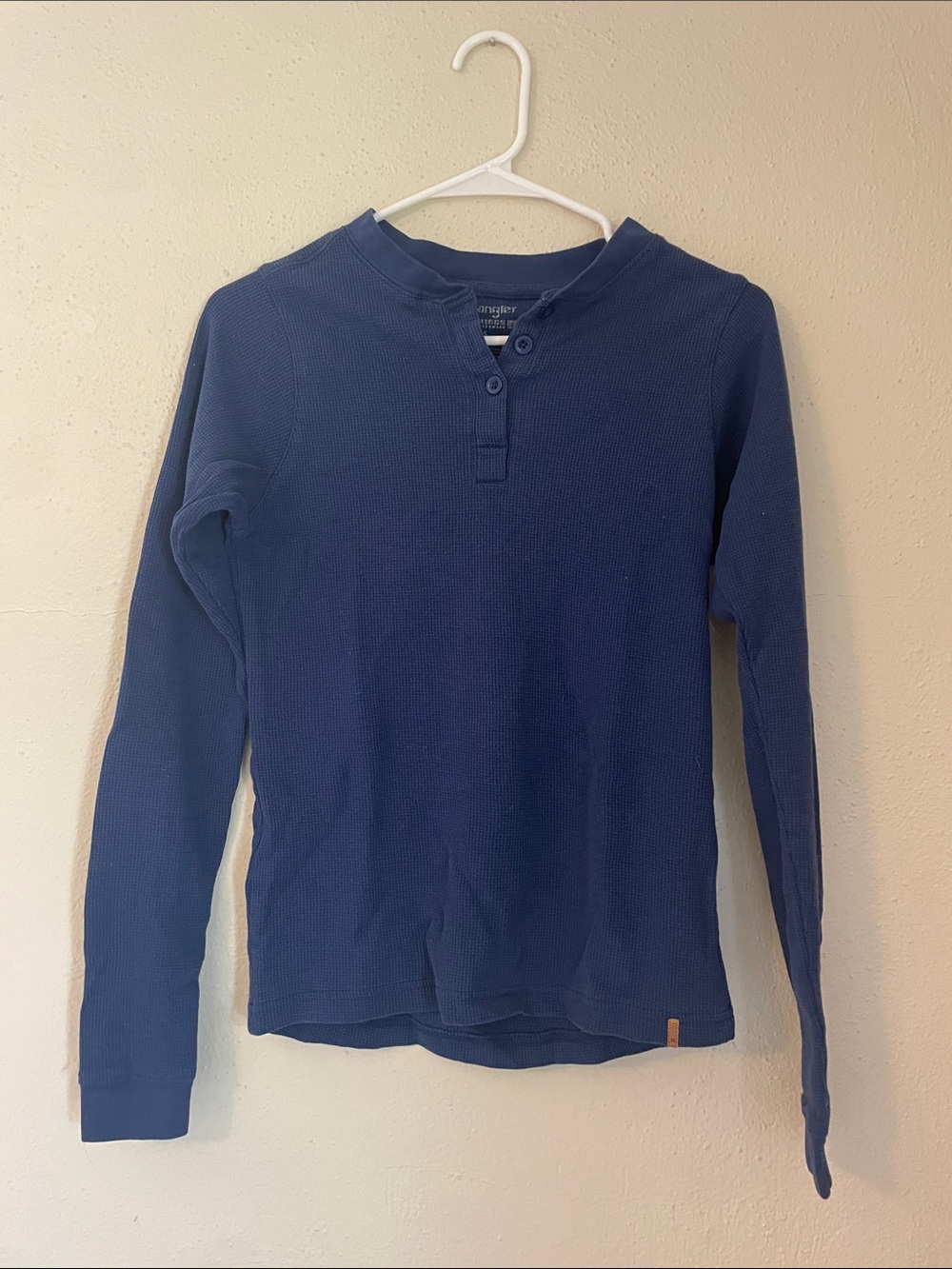 Wrangler Navy Long Sleeve Henley Tee for Women